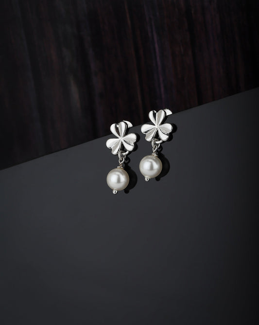 Premium Jewellery - Silver Toned Cz Studded Rhodium - Plated Teardrop Shaped Handcrafted Drop Earrings - Wahe Jewels | Grab2Buy