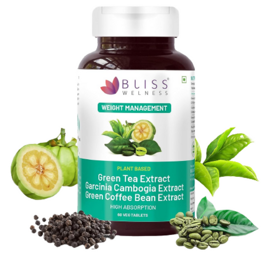 Bliss Welness Green Tea + Garcinia + Green Coffee Bean Extract Tablets - Grab2buy