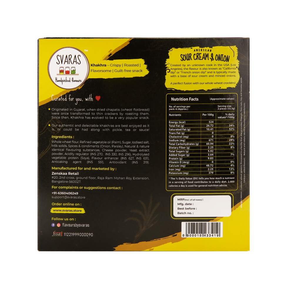 Svaras American Sour Cream & Onion Khakhra - Grab2buy