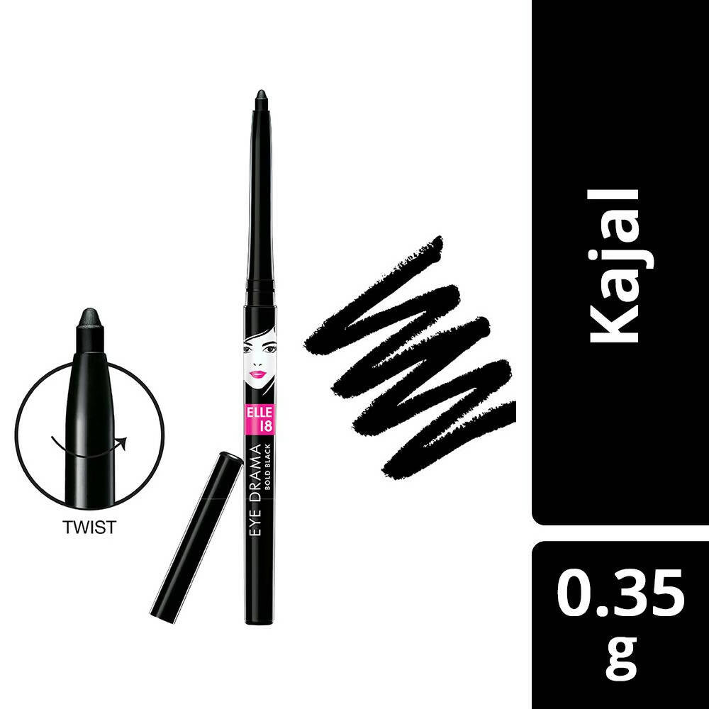 Elle 18 Eye Drama Kajal-Bold Black - Grab2buy