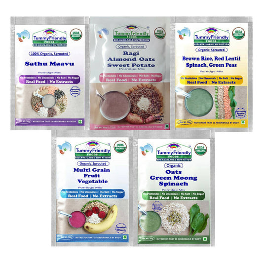 TummyFriendly Foods Organic Stage3 Sprouted Porridge Mixes Trial Packs Combo Grab2Buy TummyFriendly Foods Grab2Buy