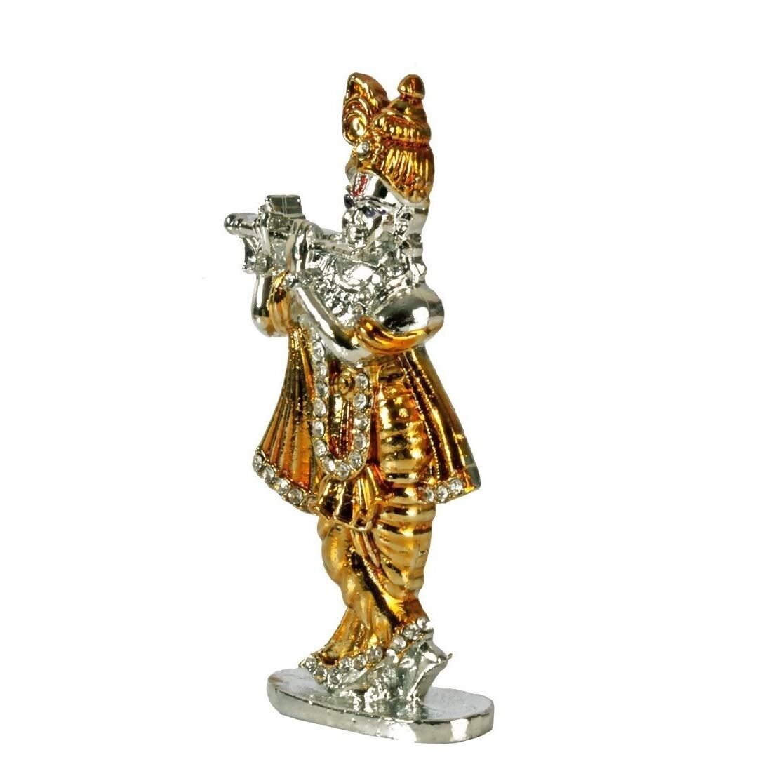 Relicon Lord Krishna Idol Silver Gold Metal Statue - Grab2buy