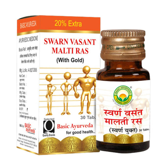 Basic Ayurveda Swarn Vasant Malti Ras (With Gold) Tablets Grab2Buy Basic Ayurveda Grab2Buy