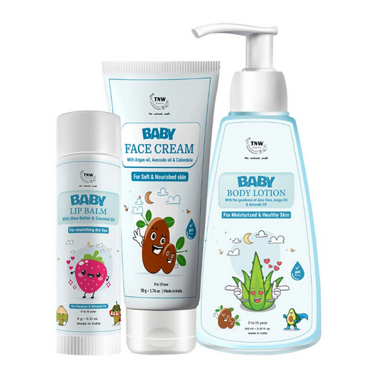 The Natural Wash Baby Lip Balm, Baby Face Cream & Baby Body Lotion For Soft Lips And Skin Combo Grab2Buy The Natural Wash Grab2Buy