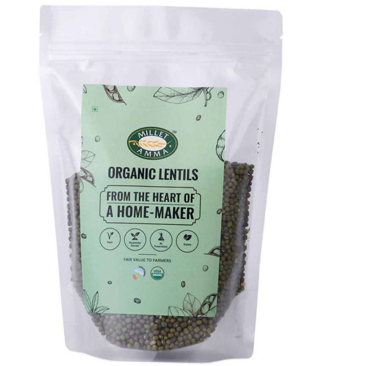 Millet Amma Organic Green Gram Dal Whole - Grab2buy