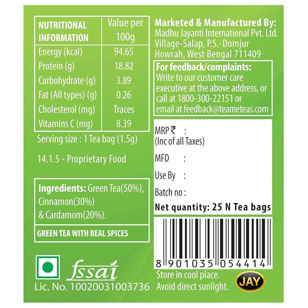 TE-A-ME Uplift Kashmiri Kahwa Natural Green Tea Bags - Grab2buy