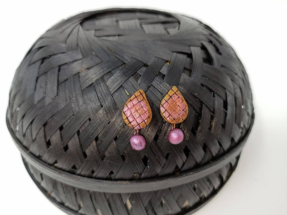 Terracotta Studs With Drops
