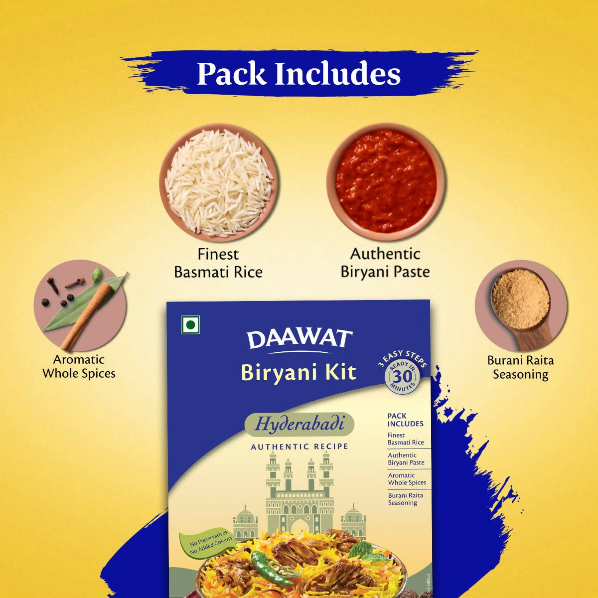 Daawat Biryani Kit Hyderabadi - Authentic Recipe - Grab2buy