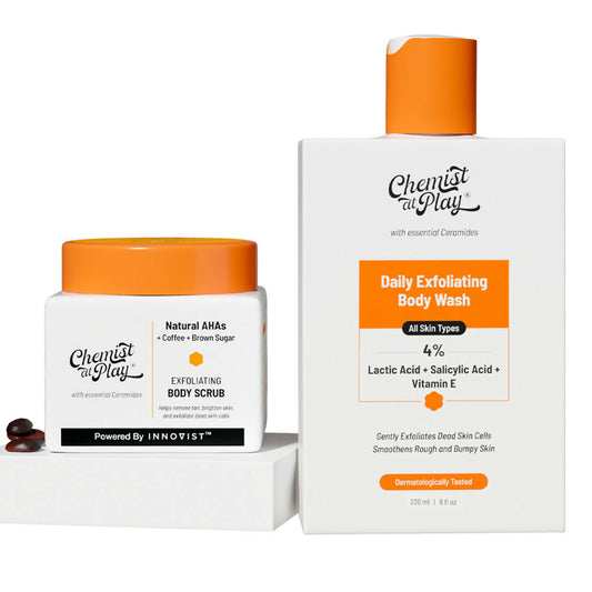 Chemist At Play Exfoliating Body Wash + Exfoliating Body Scrub For Tan Removal Combo Grab2Buy Chemist At Play Grab2Buy