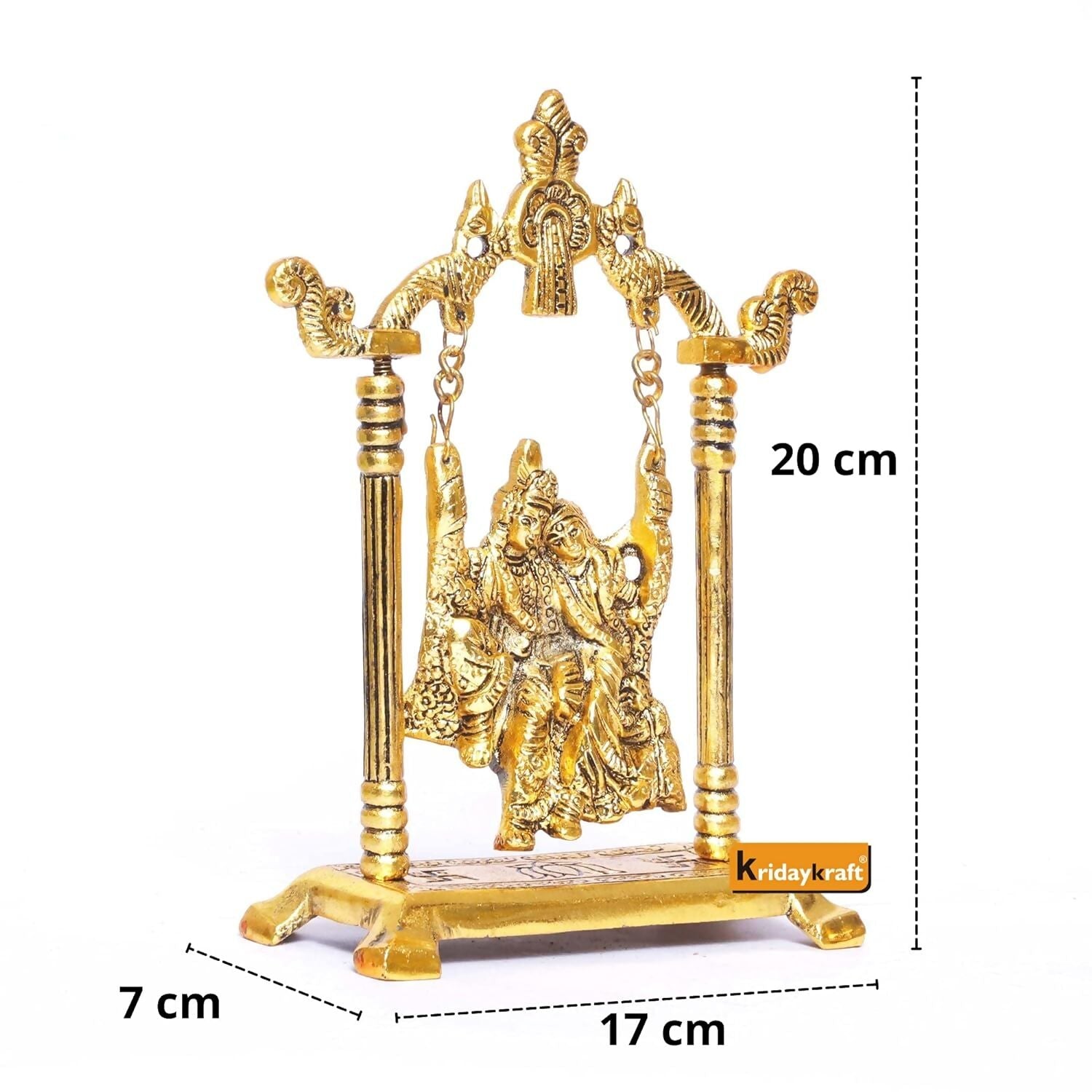 KridayKraft Radha Krishna on Swing jhula Metal Statue - Grab2buy