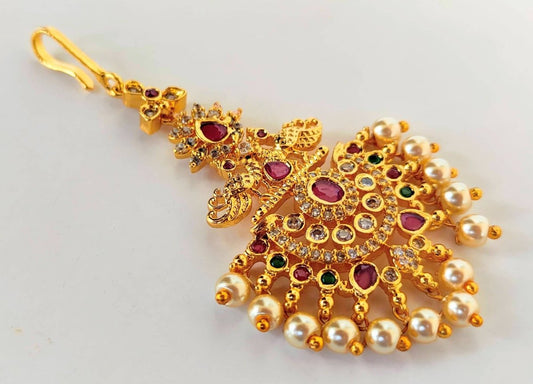 AD Peacock Bridal Beautiful Maang Tikka Grab2Buy Mokshi Collections Grab2Buy