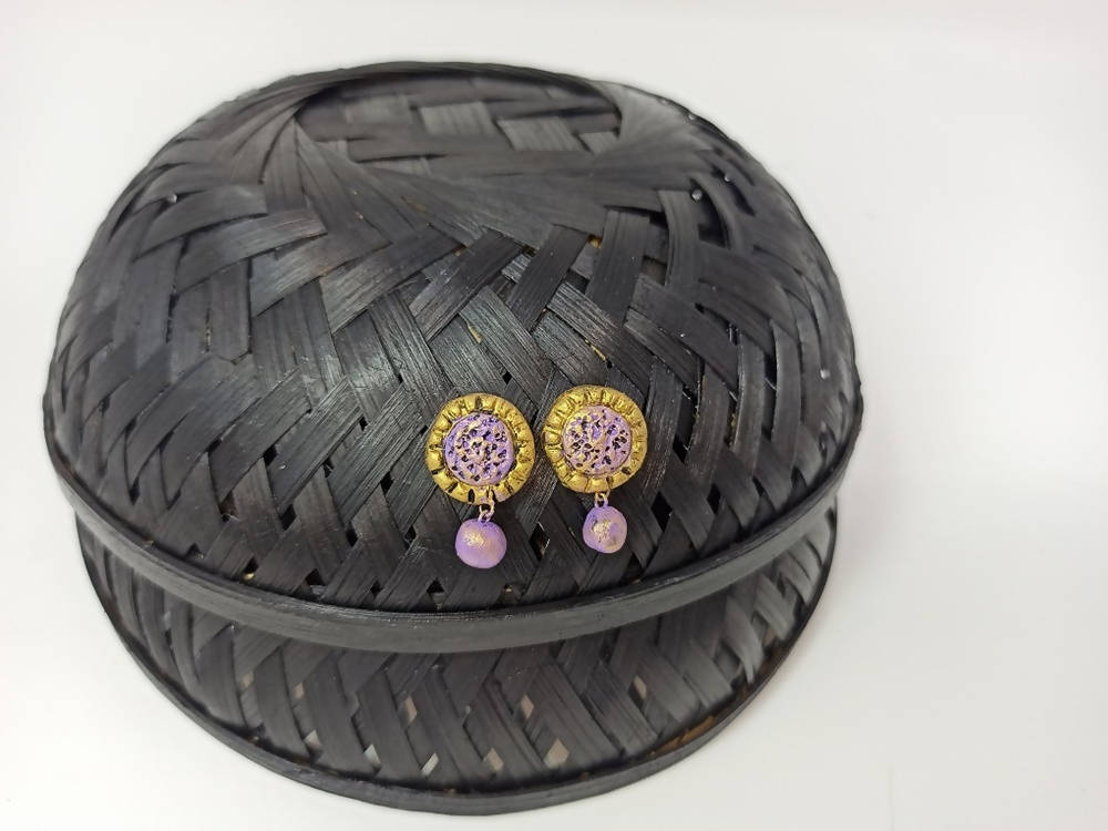 Terracotta Button Studs