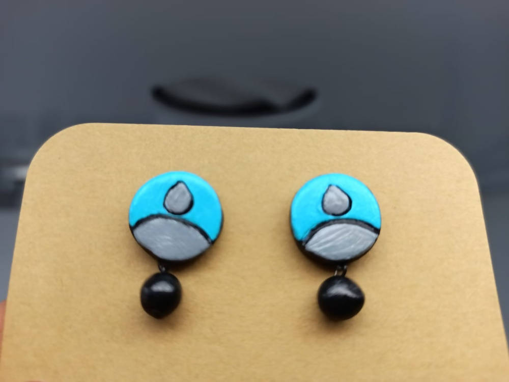 Terracotta Round Shaped Ear Studs