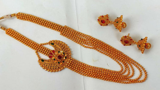 Multicolor Kemp Layer Necklace Set With Earrings - Grab2buy