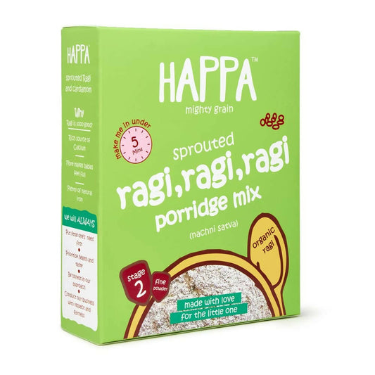Happa Organic Ragi Porridge Mix- Ragi+Cardamom and Ragi+Banana+Mango Combo - Grab2buy