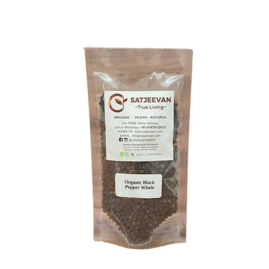 Satjeevan Organic Black Pepper Whole - Grab2buy