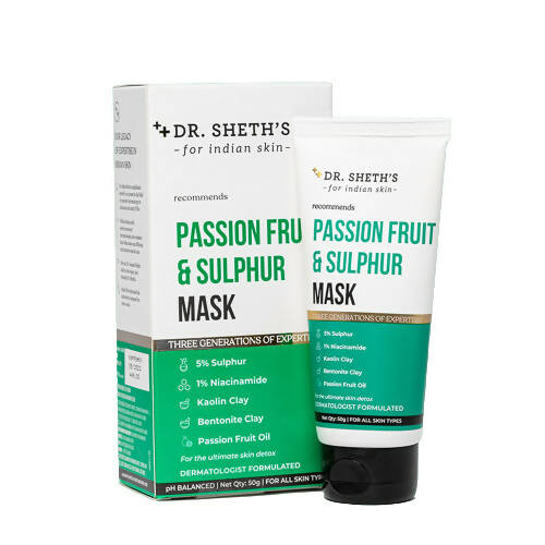 Dr. Sheth's Passion Fruit & Sulphur Face Mask For Skin Detoxifying, Brightens Skin, For All Skin Types - Limited Time Offer | Grab2Buy