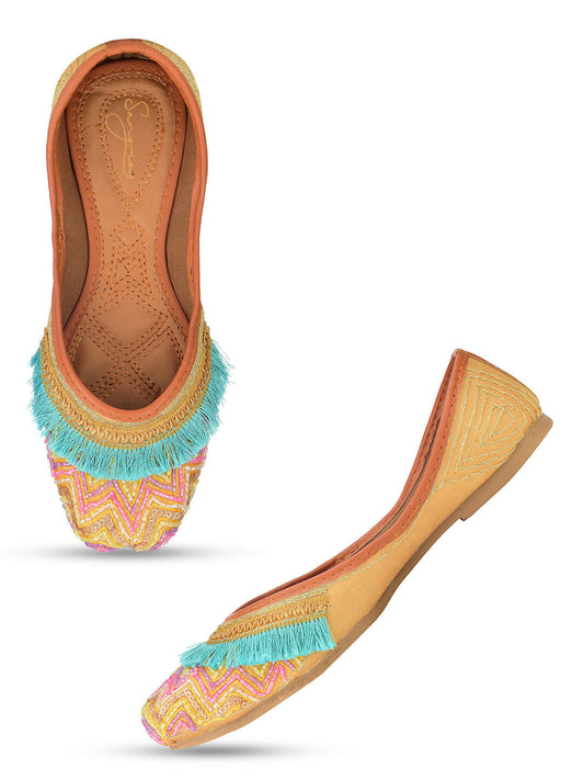Desi Colour Women Indian Ethnic Footwear-Pink Pearl