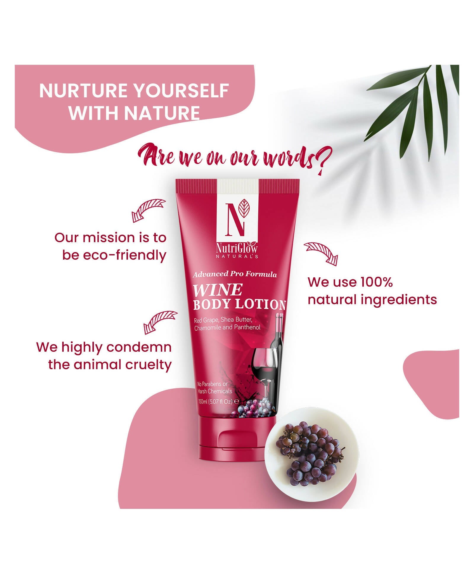 NutriGlow NATURAL'S Advanced Pro Formula Wine Body Lotion - Grab2buy