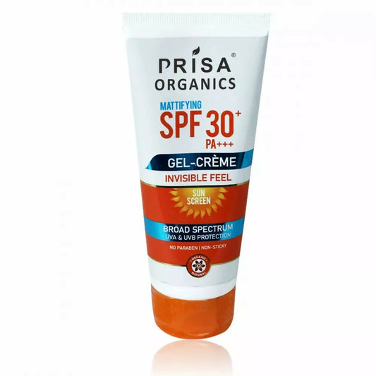 Prisa Organics Mattifying Sun Screen SPF 30 PA+++ Invisible Feel Gel Cream