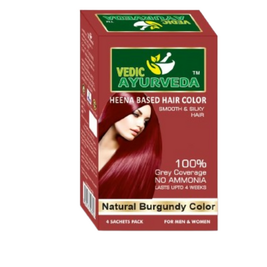 VedicAyurveda Natural Pure Henna Based Hair Color - Natural Burgundy Grab2Buy VedicAyurveda Grab2Buy