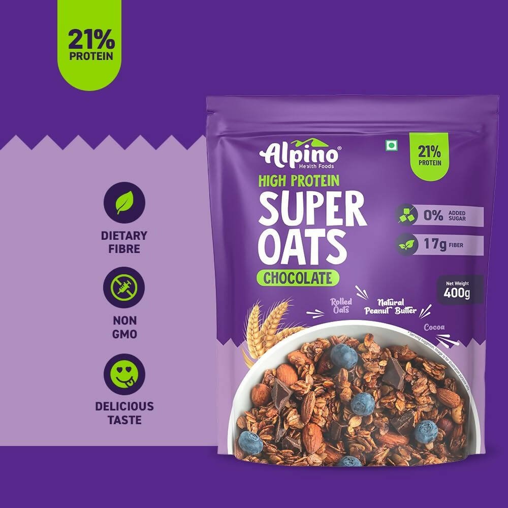 Alpino High Protein Super Rolled Oats Chocolate - Grab2buy