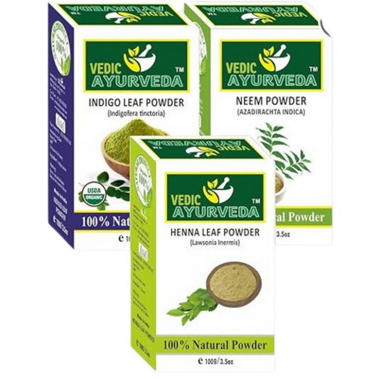 VedicAyurveda Indigo Powder, Neem Powder & Heena Powder Grab2Buy VedicAyurveda Grab2Buy