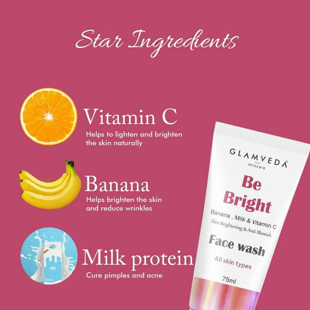 Glamveda Be Bright Skin Brighteing & Anti Blemish Face Wash - Grab2buy