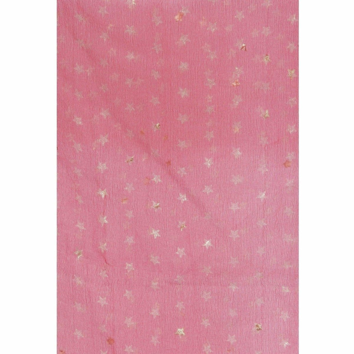 A R Silk Women's Gold Print Orgenza Cotton Mehroon Dupattas and Chunnis