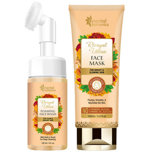 Oriental Botanics Rivayat Ubtan Face Wash With Brush And Face Mask Combo | Grab2Buy
