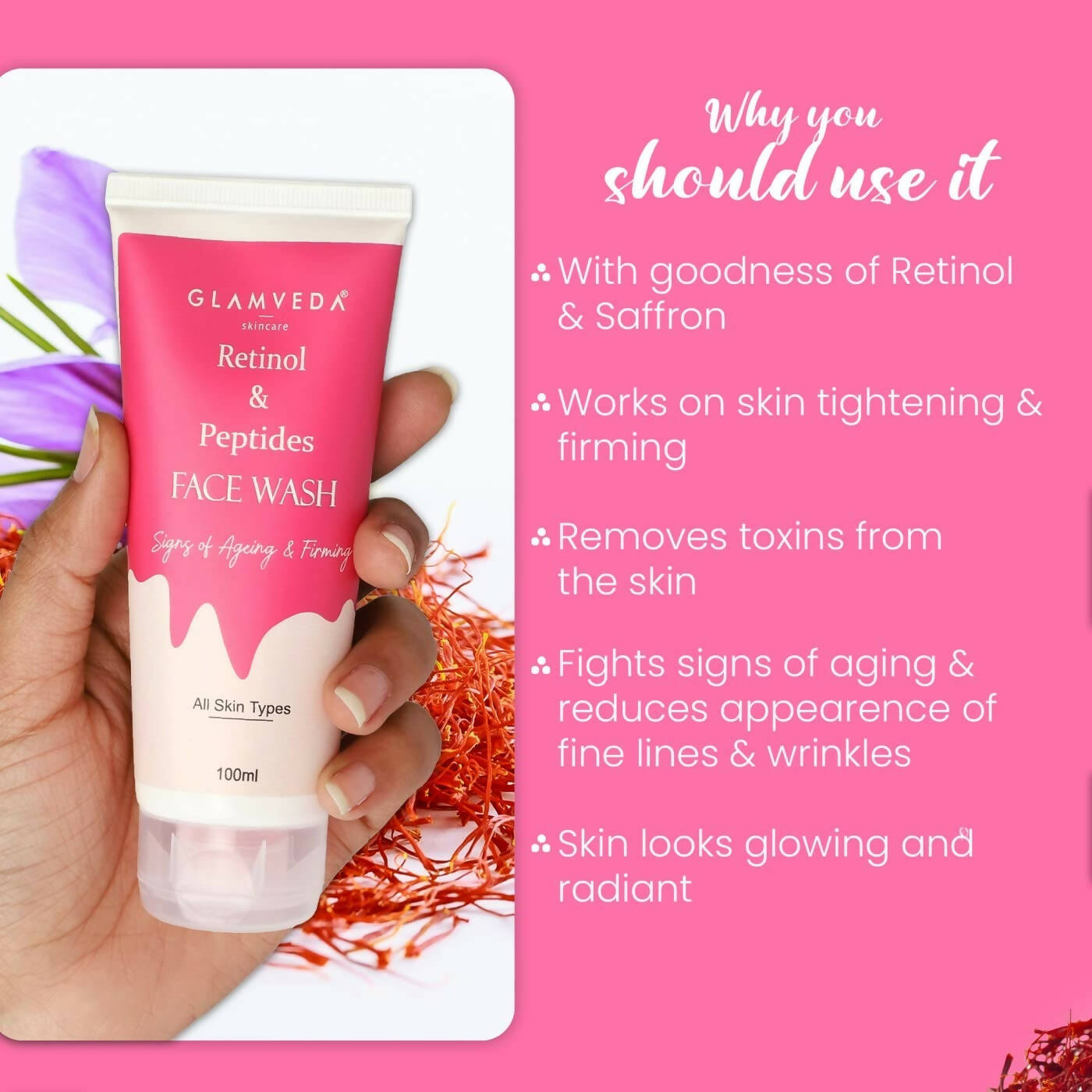 Glamveda Retinol & Peptide Anti Ageing Face Wash - Grab2buy