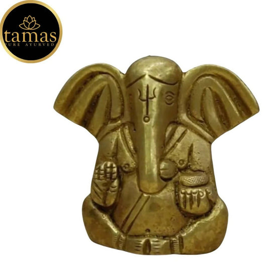 Tamas Brass Ganesha Statue for Temple | Golden Finish | Pooja Idol
