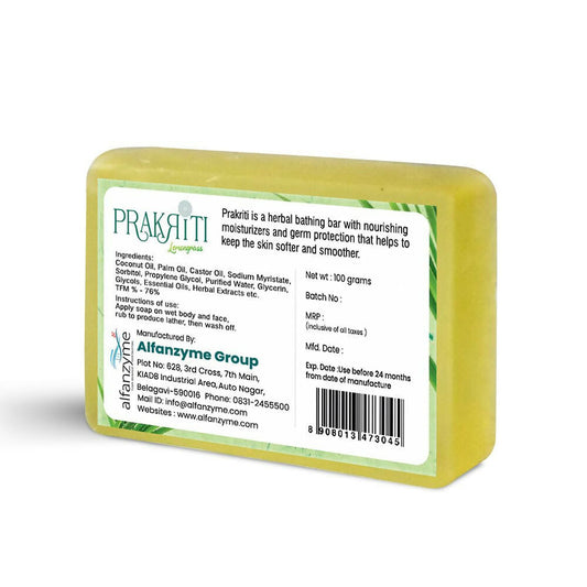 Prakriti Herbal Soap Lemongrass - Grab2buy