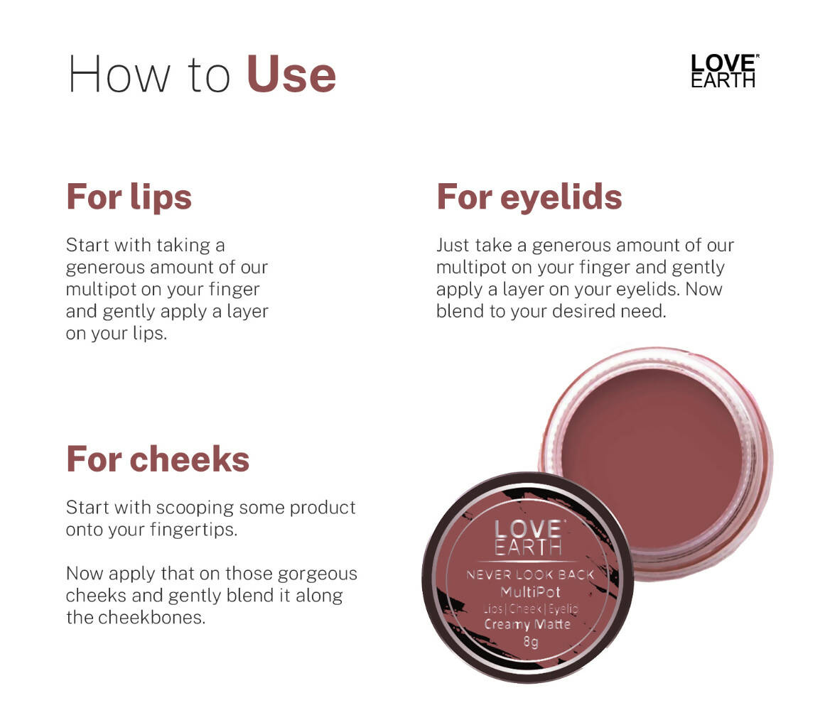 Love Earth Lip Tint & Cheek Tint Multipot - Never Look Back - Distacart
