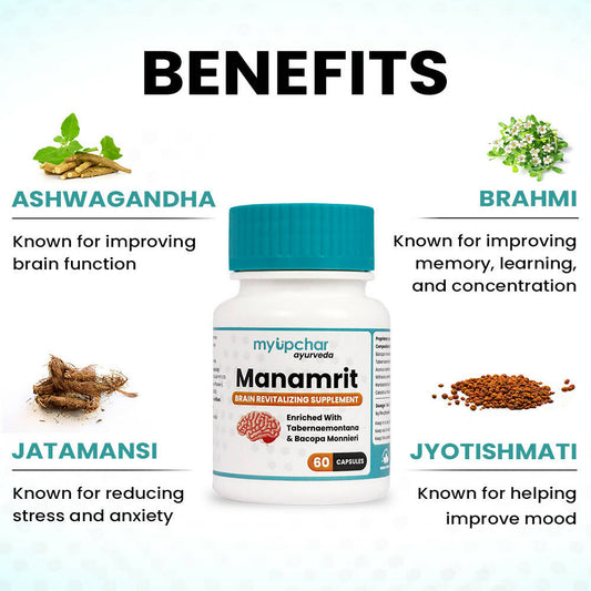 myUpchar Ayurveda Manamrit Brain Revitalizer Capsules - Grab2buy