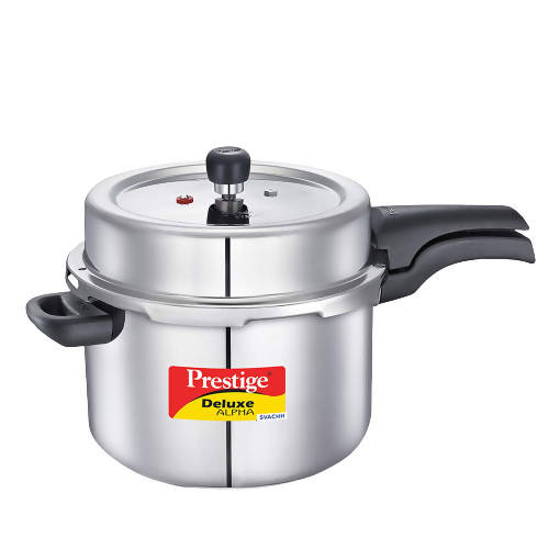 Prestige SS Deluxe Alpha Svachh Stainless steel Pressure Cooker Grab2Buy Prestige Grab2Buy