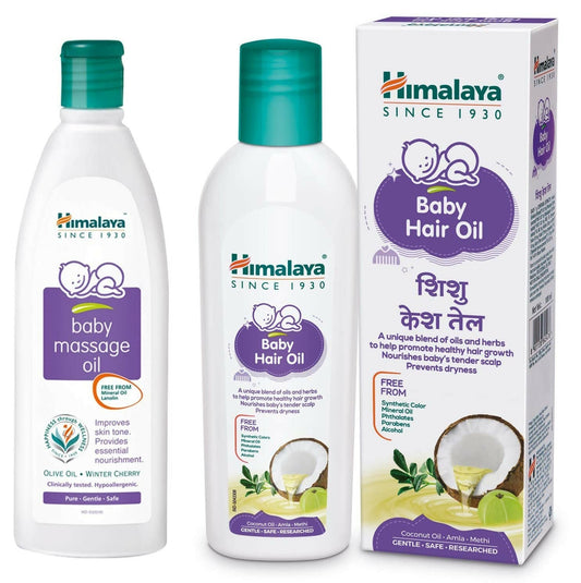 Himalaya Baby Massage Oil & Himalaya Baby Hair Oil Combo Grab2Buy Himalaya Herbals Grab2Buy