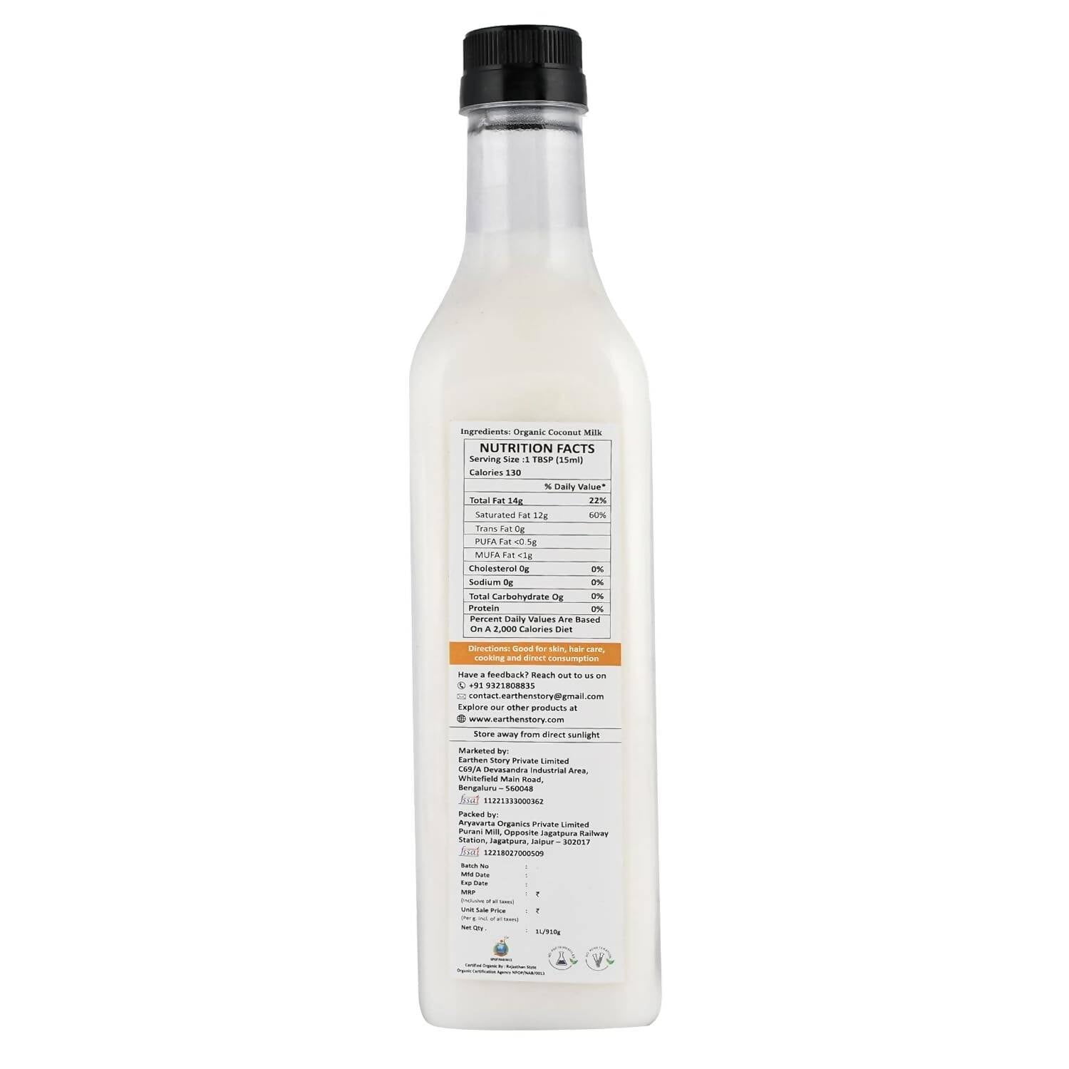Earthen Story Certified Organic Extra virgin coconut oil - Grab2buy