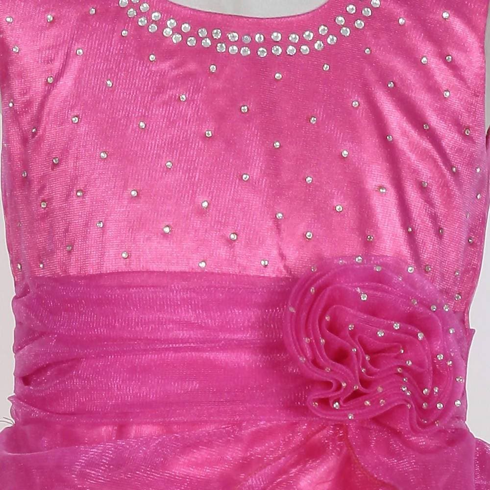 Asmaani Baby Girl's Pink Color Satin Knee Length Frock (AS-DRESS_22139) - Grab2buy