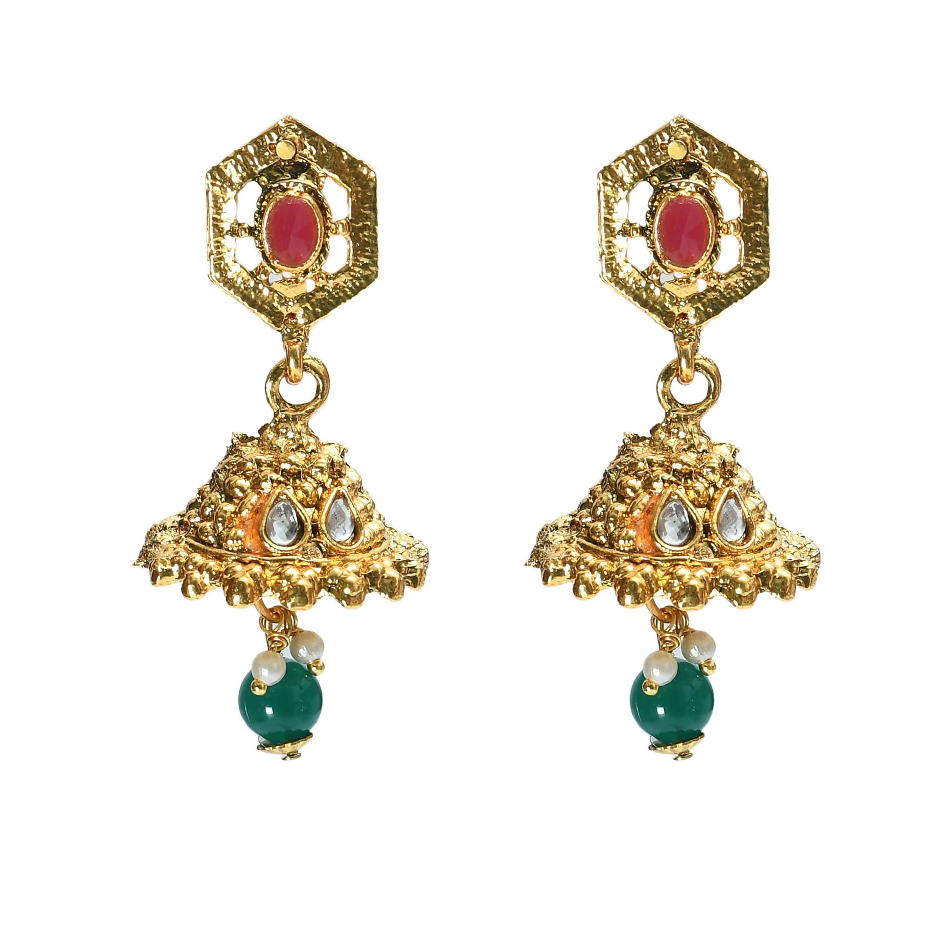 Mominos Fashion Johar Kamal Women Gold-Plated Brass Finish Meena & Pearls Work Choker - Grab2buy