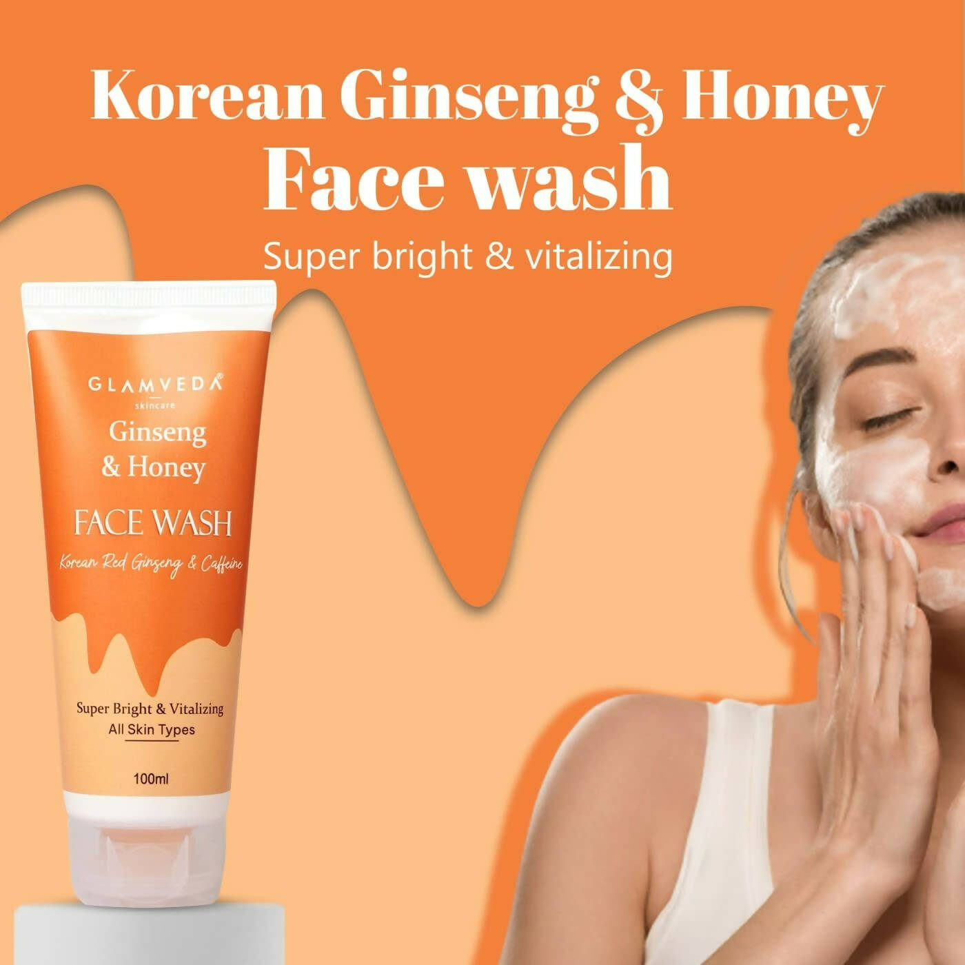 Glamveda Korean Ginseng & Honey Vitalizing Face Wash - Grab2buy
