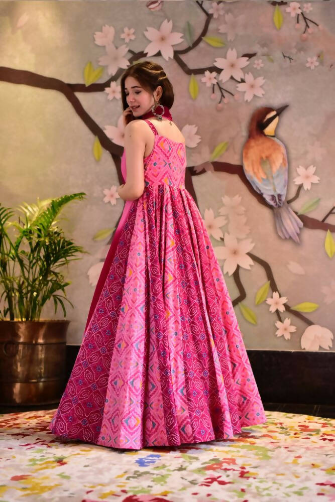 Partywear Designer Light Coral Pure Maslin Gown - Anbazaar - Grab2buy