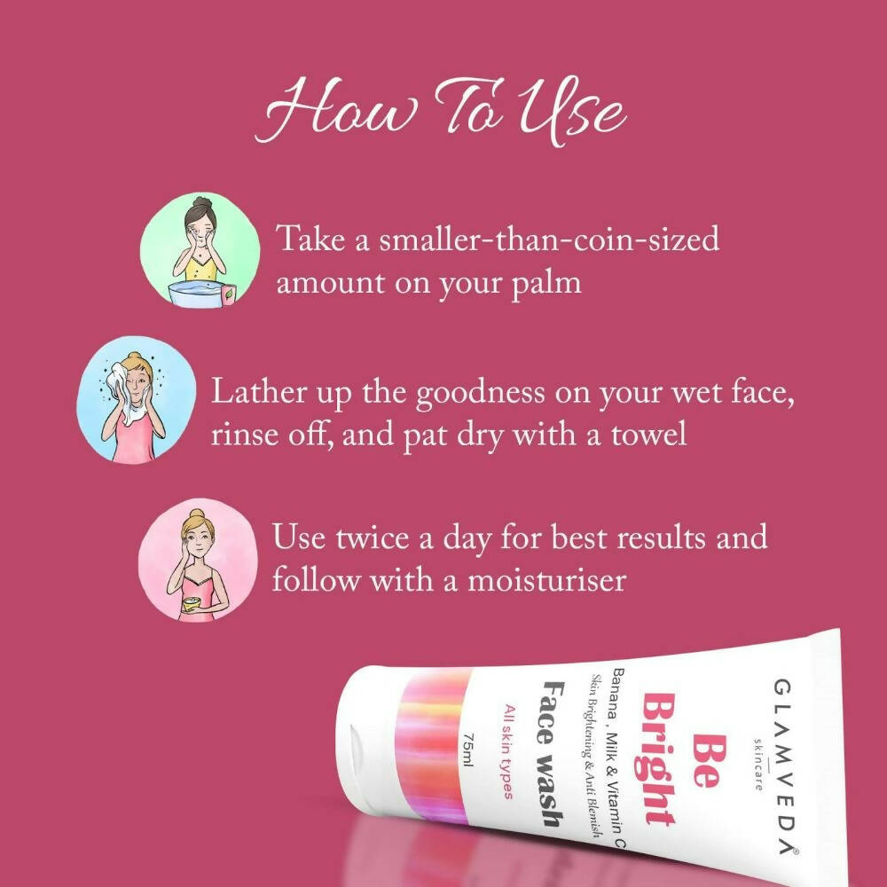 Glamveda Be Bright Skin Brighteing & Anti Blemish Face Wash - Grab2buy