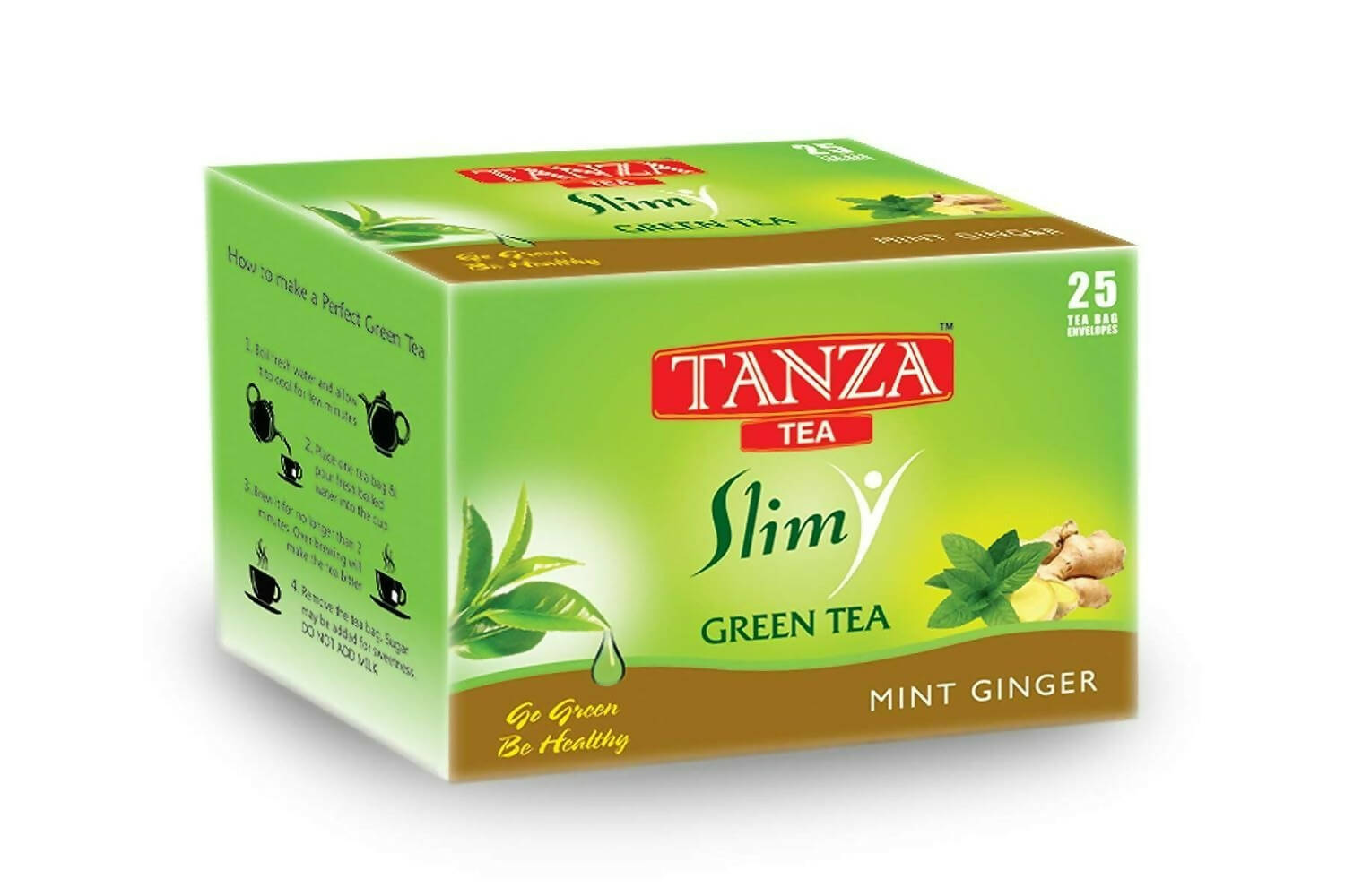 Tanza Tea Slim Green Tea Bags Mint Ginger - Grab2buy