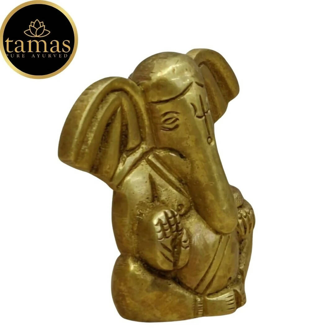 Tamas Brass Ganesha Statue for Temple (Golden) - Grab2buy