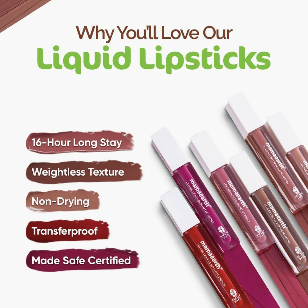 Mamaearth Feather Light Liquid Matte Lipstick - Nude Tea - Grab2buy
