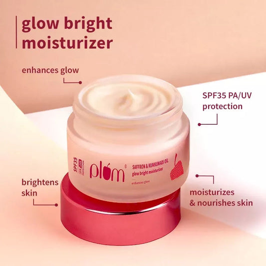 Plum Saffron & Papaya Glow Bright Gel Face Wash and Moisturizer Combo