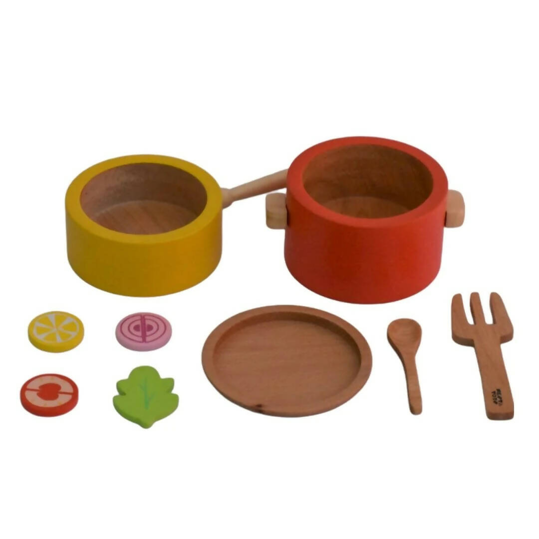 Nesta Toys Wooden Gas Stove and Cooking Set For Kids - Grab2buy