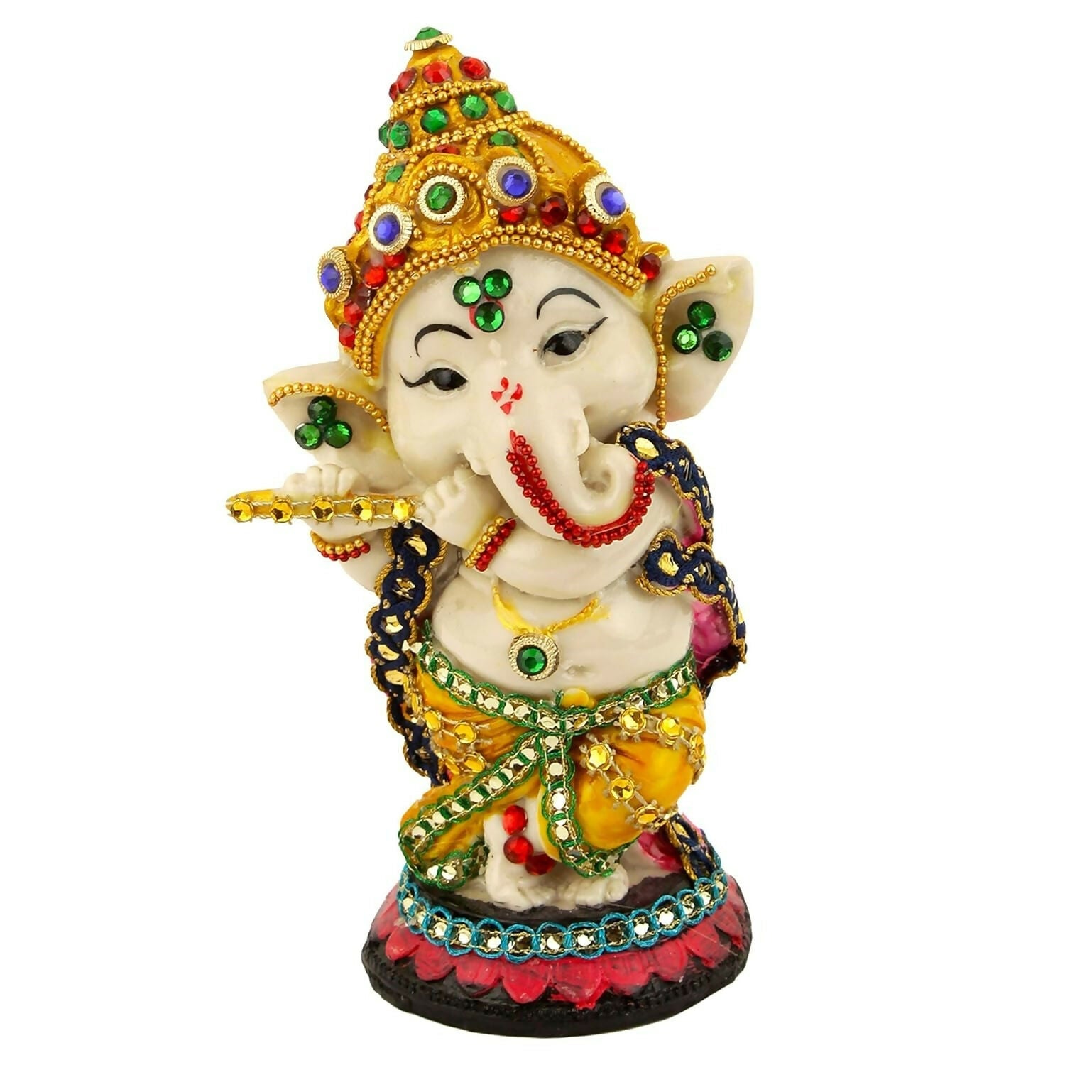 Tied Ribbons Decorative Murli Ganesh Idol - Grab2buy