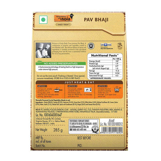Kitchens of India Pav Bhaji